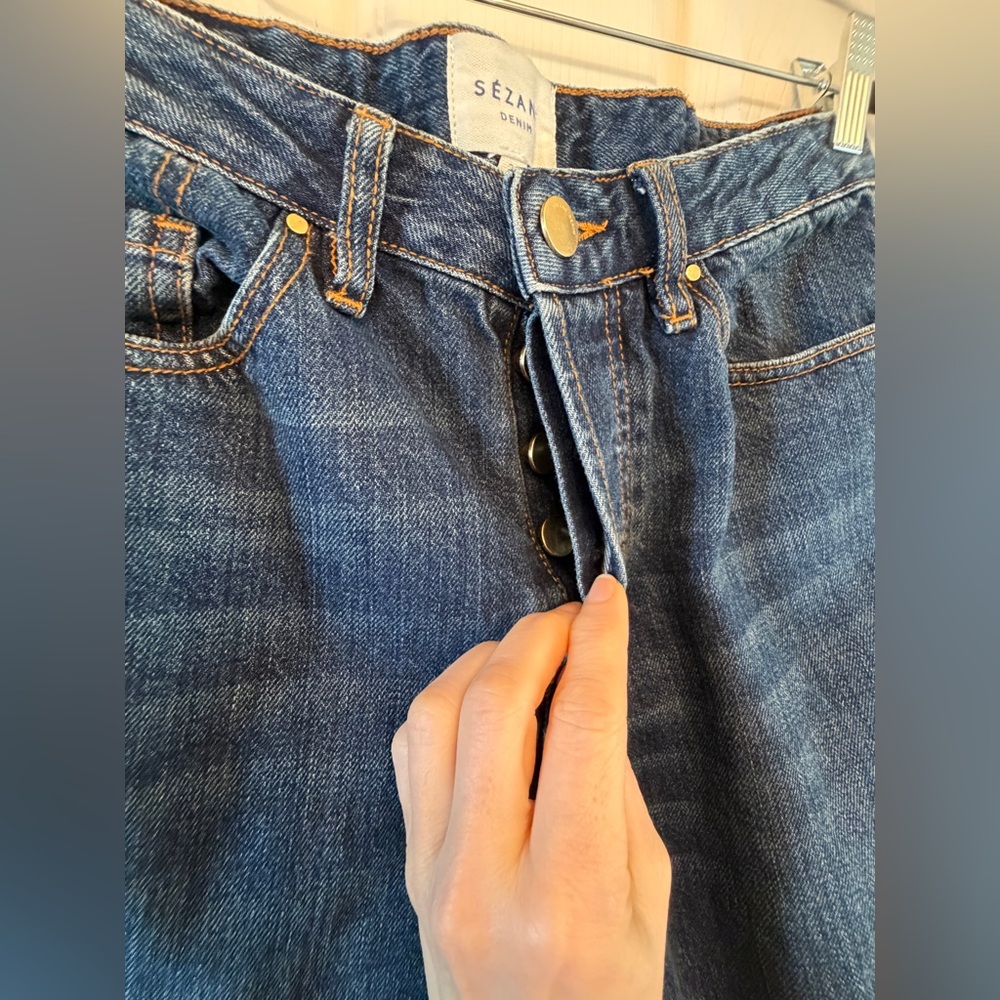 Sezane Cropped Straight-Leg Jeans - Picture 6 of 6
